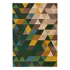 Image de Flair Rugs Illusion Prism 100% laine Tapis touffeté à la main, Laine, Green/Multi, 80 x 150 cm