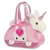 Image de Aurora, 32795, Fancy Pal, Peek-A-Boo Unicorn Pet Carrier, 20,5cm, Peluche, and Blanche, Rose/Blanc, 8" Size