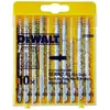 Image de Coffret de 10 lames de scie sauteuse DEWALT DT2290-QZ bois Attache en T