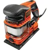 Image de BLACK+DECKER KA330EKA-QS Ponceuse vibrante 1/3 feuille filaire - Plateau : 91 x 189 mm - Fixation auto-agrippante - Vitesse variable - D'orbite : 2 mm - Livrée en coffret 270W, 6 Abrasifs Noir/Orange
