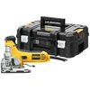 Image de DeWalt Scie Sauteuse Prise par le Corps - DW333KT-QS Scie Sauteuse avec Poignées en Caoutchouc - Courses à Vide 800-3100cps/min - Inclinaison de la Lame 0-45 ° Coupe Bois 130mm/Acier 30mm - 701W Jaune/Noir
