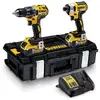 Image de Pack 2 outils 18V DEWALT DCK266P2-QW : Perceuse-visseuse à percussion DCD796, Visseuse à choc DCF887, 2 batteries 5,0 Ah, coffret ToughSystem