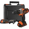 Image de BLACK+DECKER - Perceuse visseuse Multievo - Outil multifonctions sans fil - Chargeur inclus - Double embout de vissage - Livrée en coffret 850W, 18V, Orange/Noir, 2 Batteries - MT218KB-QW