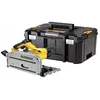 Image de DeWalt Scie Plongeante 59 mm - DWS520KTR-QS - Scie Circulaire Plongeante Filaire 1300 W avec Coffret TSTAK et Rail de Guidage 1,5 m - Lame 165 mm 48 Dents - Vitesse Variable - 4000 trs/min Noir/Jaune