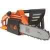 Image de BLACK+DECKER Tronçonneuse filaire - Réservoir de 100 ml transparent - Griffe 6 dents - Interrupteur double commande, Orange, 40 cm