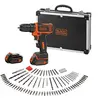 Image de BLACK+DECKER BDCDD12BAFC-QW Perceuse visseuse sans fil - Chargeur inclus - 100 accessoires - Livrée en coffret en métal, 12V, Coffret, 2 Batteries