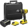 Image de Stanley FATMAX Perceuse à Percussion sans Fil 18V Lithium Ion 80 Nm Moteur Brushless 35 700 cps/mn Avec 1 Mallette 2 Batteries 2Ah 1 Chargeur Gamme FATMAX V20 SFMCD721D2K-QW