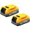 Image de Lot de 2 Powerstack DEWALT 18V XR avec batterie de rechange, 1,7 Ah avec technologie de batterie Pouch DCBP034E2-XJ