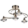 Image de Luther 6 Light Semi Ceiling Flush Come With Crystal Glass Antique Brass