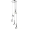 Image de Suspension Lyall chrome poli et verre moulé 5 ampoules