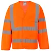 Image de Portwest - Gilet 2 bandes et baudrier manches longues HV L-XL orange