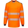 Image de Portwest PW3 T-Shirt Haute Visibilité ML, Couleur: Orange/Marine, Taille: 4XL, T185ONR4XL