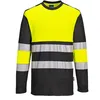 Image de PORTWEST T-Shirt Hi-Vis Classe 1 L/S PW3 Jaune/Noir XL - Vêtements haute visibilité