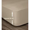 Image de LOVELY HOME Drap Housse 100% Coton 140x190cm - Bonnet 35cm - Beige