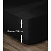Image de LOVELY HOME Drap Housse 100% Coton 160x200cm - Bonnet 35cm - Noir