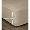Image de LOVELY HOME Drap Housse 100% Coton 180x200cm - Bonnet 35cm - Beige