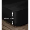 Image de LOVELY HOME Drap Housse 100% Coton 180x200cm - Bonnet 35cm - Noir