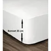 Image de LOVELY HOME Drap Housse 100% Coton 180x200cm - Bonnet 35cm - Blanc