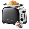 Image de Russell Hobbs Grille pain [Pour 2 tranches] Colours Plus Inox noir (fentes extra larges, 6 niveaux de brunissage rapide, surélévation et contrôle, décongélation, réchauffage, 1600 W) Toaster 26550-56