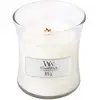 Image de WoodWick Bougie parfumée avec mèche crépitante | Bougie mini sablier à Teck Blanc | Jusqu'à 20 heures d'autonomie | Cadeaux parfaits pour les femmes