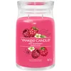 Image de Yankee Candle Signature bougie parfumée Framboise Rouge ; Grande bougie jarre longue durée ; Mélange de cires de soja