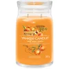 Image de Yankee Candle Signature   Grande bougie parfumée | Pêche fraîche de la ferme avec double mèche | Mélange de cire de soja à combustion longue | Cadeau parfait pour femme