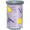 Image de Yankee Candle Signature Bougie parfumée | Grande bougie parfumée au citron et à la lavande avec double mèche | Mélange de cire de soja