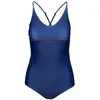 Image de Trespass Mimi Maillot de bain une pièce avec bretelles croisées réglables pour femme, Imprimé feuilles de palmier, 48
