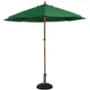 Image de Bolero Parasol rond à poulie de 3 mètres de diamètre, vert, taille : 2,52(H) x 3(Dia)m, mât à 2 poteaux en bois dur Nyatoh, auvent hydrofuge, CB515