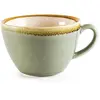 Image de Olympia Kiln - 6 tasses à cappuccino 340 ml, vert mousse, Convient aux soucoupes : GP349, GP481, GP333 et GP365, porcelaine vitrifiée, compatible lave-vaisselle et micro-ondes, GP480