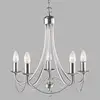 Image de Searchlight Lustre Maypole argenté satiné à 5 lampes