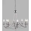 Image de Searchlight Lustre Maypole argenté satiné à 8 lampes