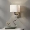 Image de Searchlight Applique murale 6519 avec lampe de lecture LED, argent satiné