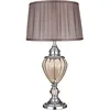 Image de Greyson Lampe de table en verre ambré plaqué avec abat-jour plissé marron