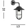 Image de Searchlight Applique d'extérieur Toronto, noir IP44, acier, verre, E27
