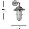 Image de Searchlight Applique d'extérieur Toronto, IP44, argent, acier, verre, E27