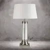 Image de Searchlight Lampe à poser Pedestal, argentée abat-jour crème