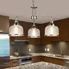 Image de Searchlight Suspension Bistro II 3 lampes argent/verre rainuré