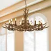 Image de Searchlight Lustre Stag en forme de bois de cerf à 12 lampes