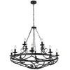 Image de Searchlight Cartwheel III Suspension à 12 ampoules Cartwheel, chaîne noire