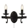 Image de Searchlight Applique murale Cartwheel III, 2 lampes, interrupteur à tirette, métal