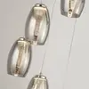 Image de Searchlight Suspension LED Cyclone, 5 lampes, fumé, verre