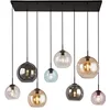 Image de Searchlight Mardi Gras II Mardi Gras 8 Light Bar Pendant Matt Black, Color Glass Shades