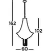 Image de Searchlight Suspension Baguette, noir/laiton, verre, E14, 162 cm