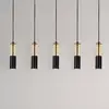 Image de Searchlight Suspension Merrygold, noir/ambre, métal, GU10, à 5 lampes.