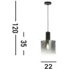 Image de Searchlight Suspension Sweden, à 1 lampe, acier, verre, E27