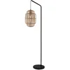 Image de Lampadaire contemporain Java acier noir bois marron 1 lumière E27