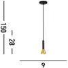 Image de Searchlight Suspension Signal, Ø 9 cm, noir/doré, métal