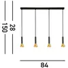Image de Searchlight Suspension Signal, longueur 84 cm, noir/doré, métal