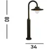 Image de Searchlight Borne lumineuse LED Texas, IP54, couleur graphite, hauteur 80 cm